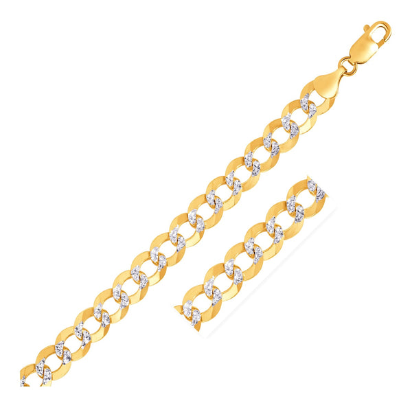 10 mm 14k Two Tone Gold Pave Curb Chain (9.70 mm) - Premium Chains - Just $8677.99! Shop now at Pulse Designer Fashion