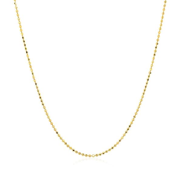 14k Yellow Gold Diamond Cut Bead Chain (0.90 mm) - Premium Chains - Just $277.99! Shop now at Pulse Designer Fashion