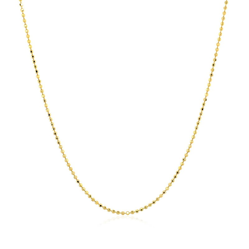 14k Yellow Gold Diamond Cut Bead Chain (0.90 mm) - Premium Chains - Just $277.99! Shop now at Pulse Designer Fashion