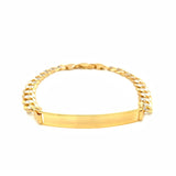 14k Two Tone Gold Mens Narrow Curb Chain ID Bracelet with White Pave (6.70 mm) - Premium Bracelets - Just $1944.99! Shop now at Pulse Designer Fashion