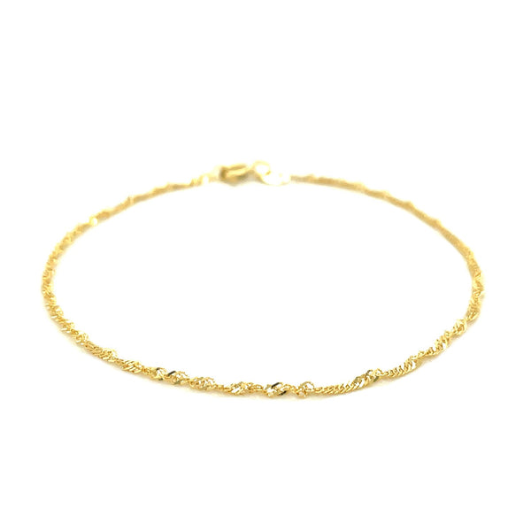 10k Yellow Gold Singapore Bracelet (1.50 mm) - Premium Bracelets - Just $105.99! Shop now at Pulse Designer Fashion