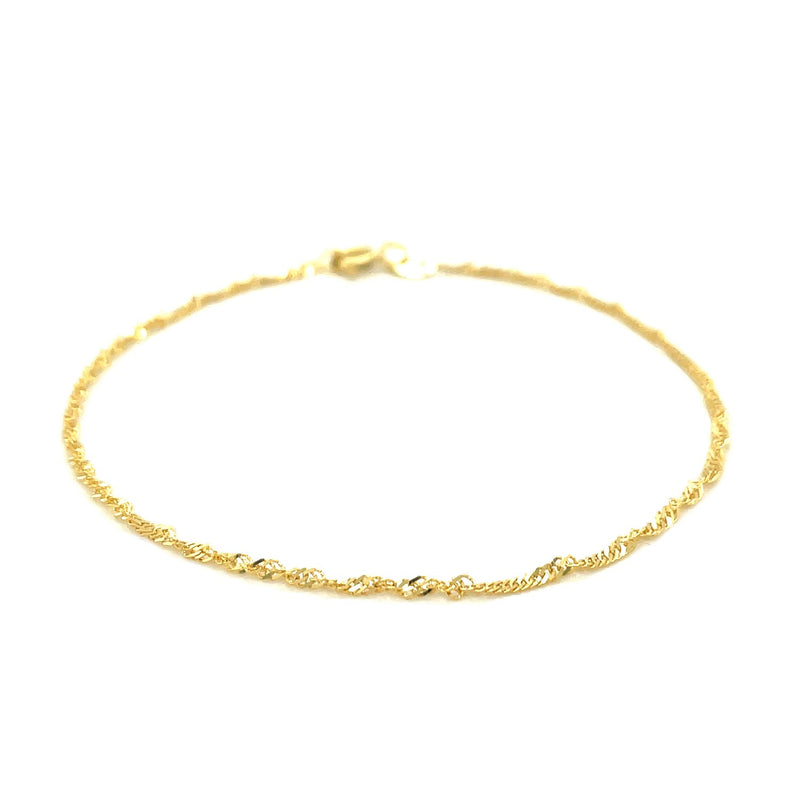 10k Yellow Gold Singapore Bracelet (1.50 mm) - Premium Bracelets - Just $105.99! Shop now at Pulse Designer Fashion