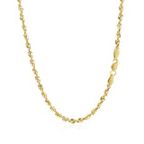 14k Yellow Gold Light Rope Chain (2.50 mm) - Premium Chains - Just $469.99! Shop now at Pulse Designer Fashion