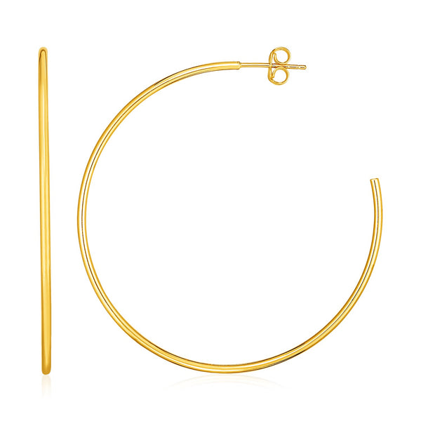 14k Yellow Gold Polished Hoop Earrings(1.5x50mm) - Premium Earrings - Just $465.99! Shop now at Pulse Designer Fashion