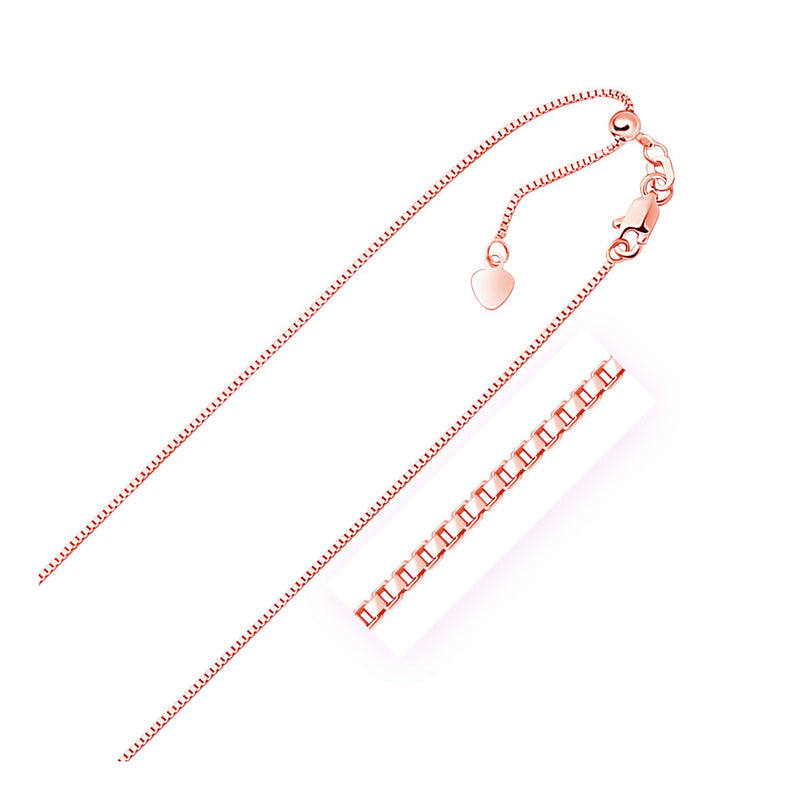 14k Rose Gold Adjustable Box Chain (0.85 mm) - Premium Chains - Just $556.99! Shop now at Pulse Designer Fashion