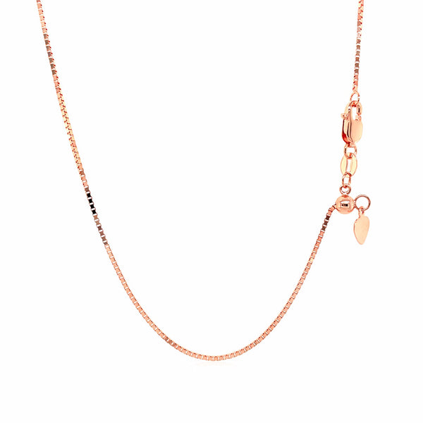 14k Rose Gold Adjustable Box Chain (0.85 mm) - Premium Chains - Just $556.99! Shop now at Pulse Designer Fashion