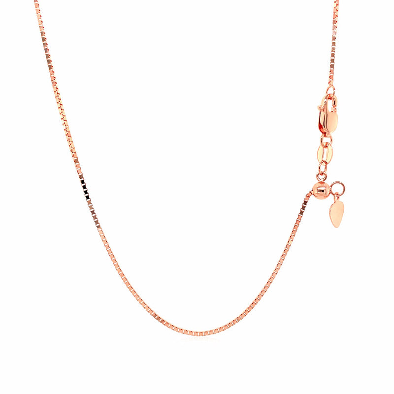 14k Rose Gold Adjustable Box Chain (0.85 mm) - Premium Chains - Just $556.99! Shop now at Pulse Designer Fashion