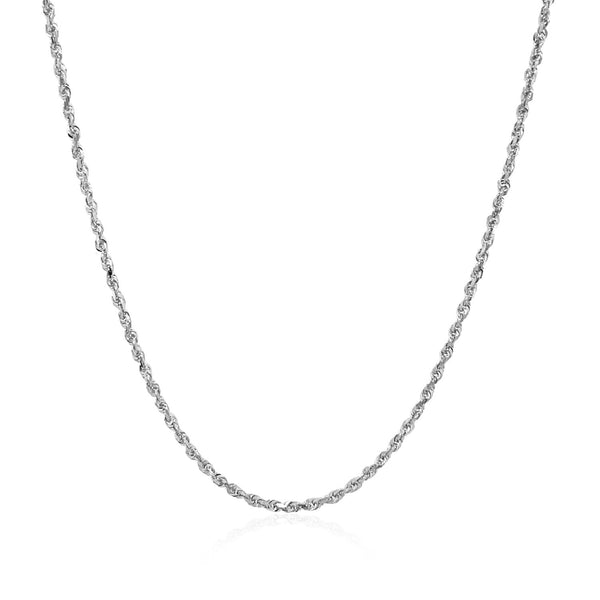 10k White Gold Solid Diamond Cut Rope Chain (1.40 mm) - Premium Chains - Just $492.99! Shop now at Pulse Designer Fashion