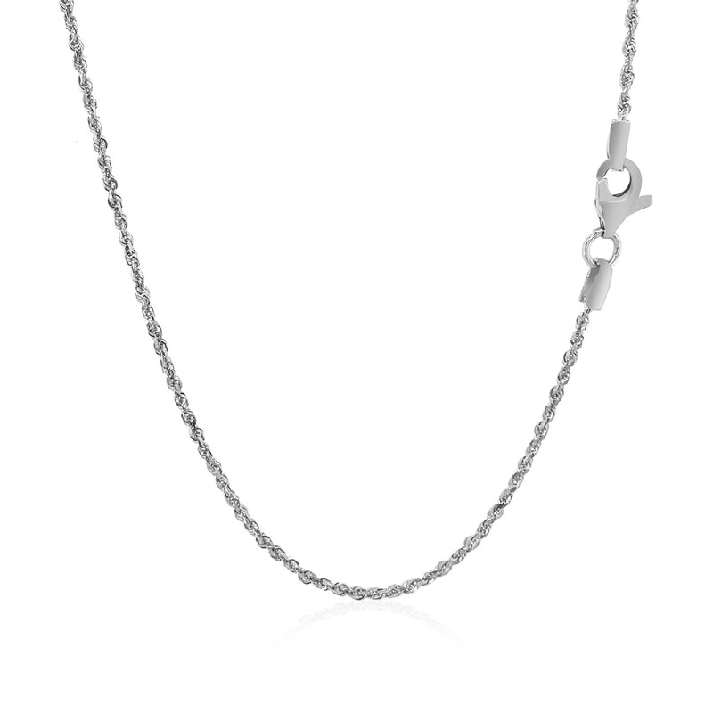 10k White Gold Solid Diamond Cut Rope Chain (1.40 mm) - Premium Chains - Just $492.99! Shop now at Pulse Designer Fashion