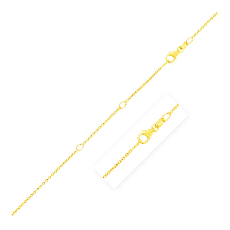 Double Extendable Diamond Cut Cable Chain in Yellow Gold (1.30 mm) - Premium Chains - Just $373.99! Shop now at Pulse Designer Fashion