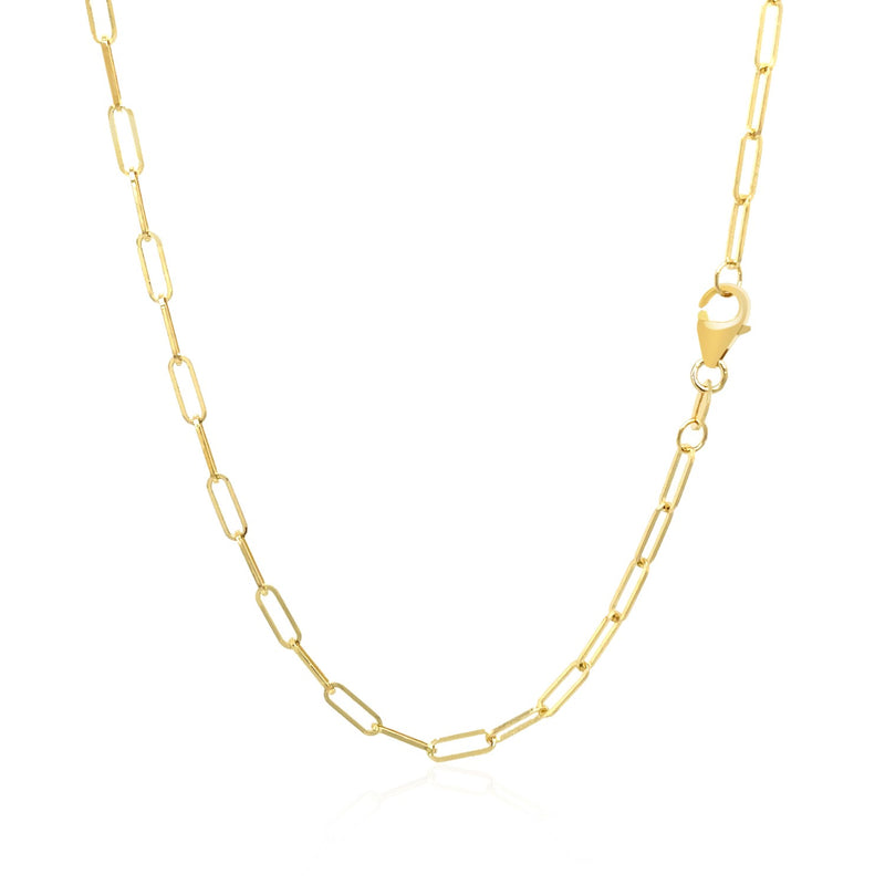 14K Yellow Gold Delicate Paperclip Chain (2.10 mm) - Premium Chains - Just $461.99! Shop now at Pulse Designer Fashion