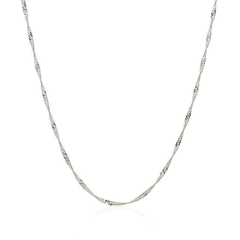 14k White Gold Singapore Chain (1.30 mm) - Premium Chains - Just $231.99! Shop now at Pulse Designer Fashion