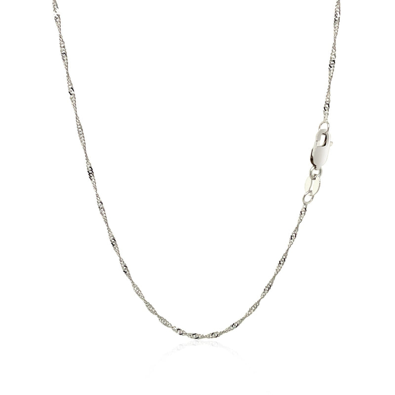 14k White Gold Singapore Chain (1.30 mm) - Premium Chains - Just $231.99! Shop now at Pulse Designer Fashion