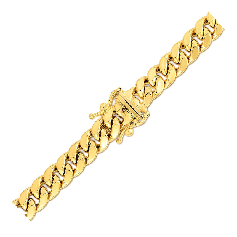 14k Yellow Gold Semi Solid Miami Cuban Chain (6.60 mm) - Premium Chains - Just $4947.99! Shop now at Pulse Designer Fashion