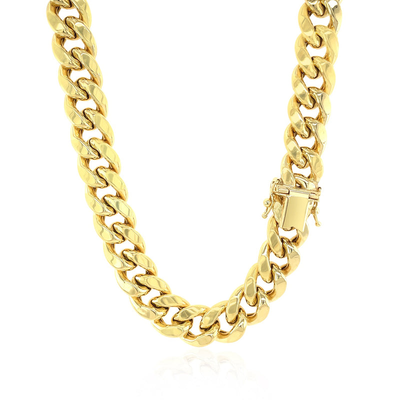 10k Yellow Gold Semi Solid Miami Cuban Chain (10.70 mm) - Premium Chains - Just $7480.99! Shop now at Pulse Designer Fashion