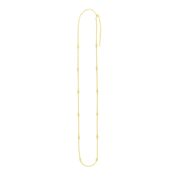 Endless Adjustable Diamond Pendant Chain in Yellow Gold (3.00 mm) - Premium Chains - Just $783.99! Shop now at Pulse Designer Fashion