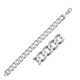 Rhodium Plated Sterling Silver Curb Style Chain (11.60 mm) - Premium Chains - Just $826.99! Shop now at Pulse Designer Fashion