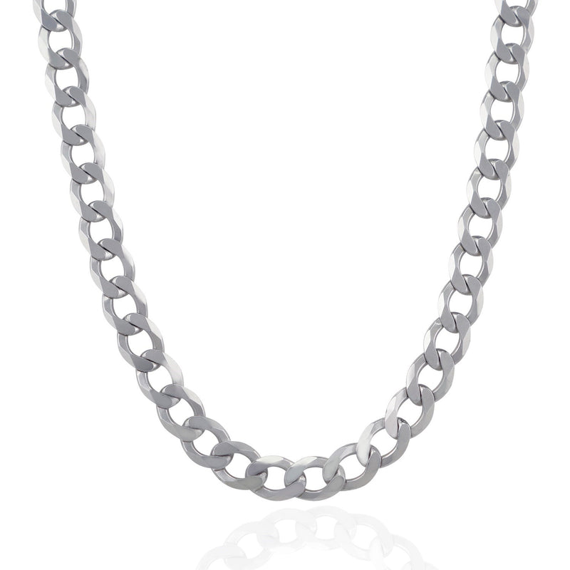 Rhodium Plated Sterling Silver Curb Style Chain (11.60 mm) - Premium Chains - Just $826.99! Shop now at Pulse Designer Fashion