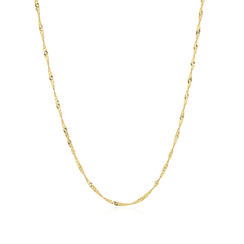 14k Yellow Gold Singapore Chain (1.30 mm) - Premium Chains - Just $227.99! Shop now at Pulse Designer Fashion