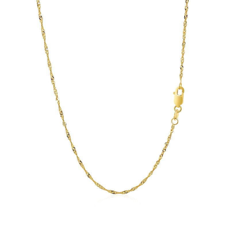 14k Yellow Gold Singapore Chain (1.30 mm) - Premium Chains - Just $227.99! Shop now at Pulse Designer Fashion