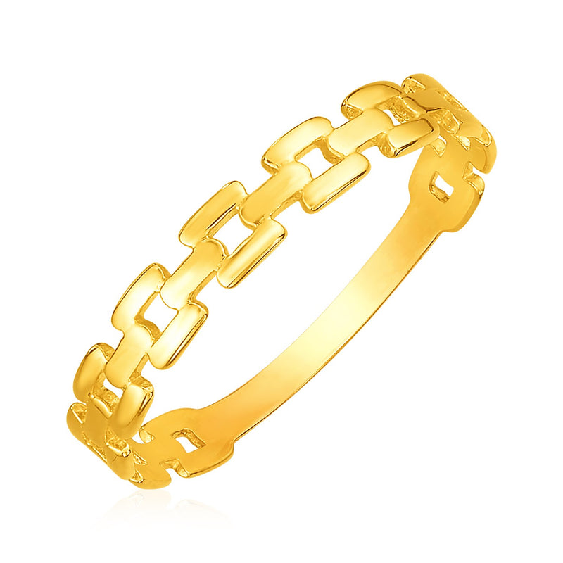 14k Yellow Gold Chain Link Ring(1.50 mm) - Premium Rings - Just $230.99! Shop now at Pulse Designer Fashion