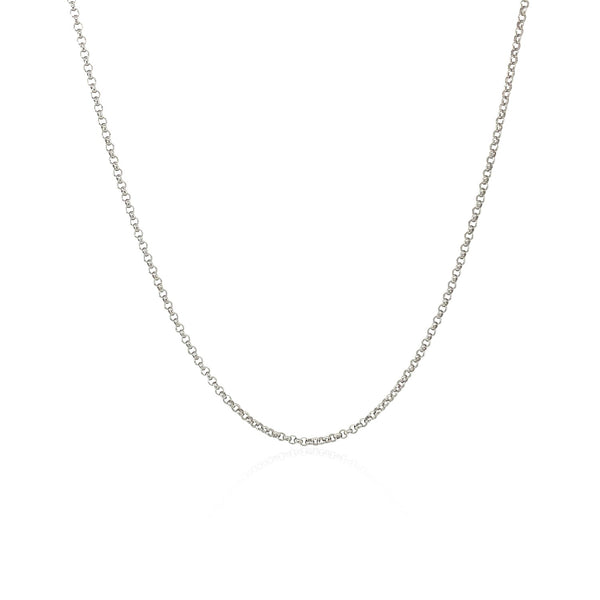 14k White Gold Diamond Cut Rolo Chain (1.10 mm) - Premium Chains - Just $271.99! Shop now at Pulse Designer Fashion