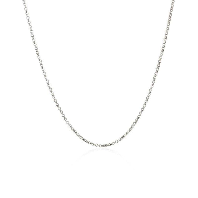 14k White Gold Diamond Cut Rolo Chain (1.10 mm) - Premium Chains - Just $271.99! Shop now at Pulse Designer Fashion