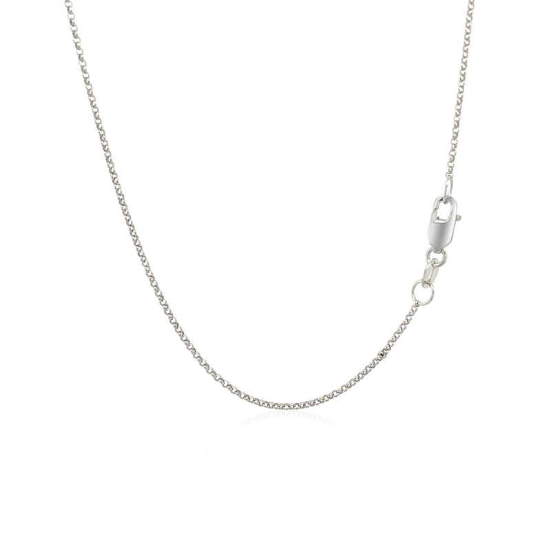 14k White Gold Diamond Cut Rolo Chain (1.10 mm) - Premium Chains - Just $271.99! Shop now at Pulse Designer Fashion