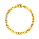 14k Yellow Gold Classic Miami Cuban Solid Bracelet (7.10 mm) - Premium Bracelets - Just $5295.99! Shop now at Pulse Designer Fashion