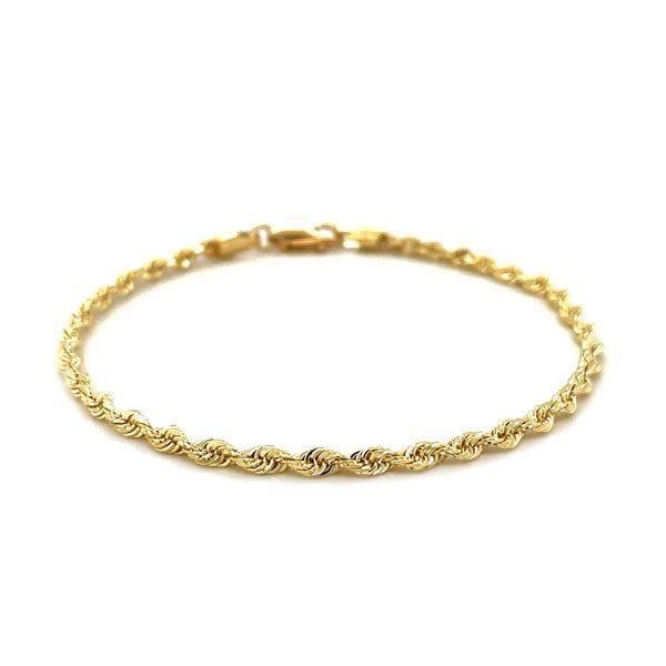 10k Yellow Gold Solid Diamond Cut Rope Bracelet (2.75 mm) - Premium Bracelets - Just $419.99! Shop now at Pulse Designer Fashion