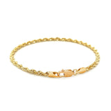 10k Yellow Gold Solid Diamond Cut Rope Bracelet (2.75 mm) - Premium Bracelets - Just $419.99! Shop now at Pulse Designer Fashion