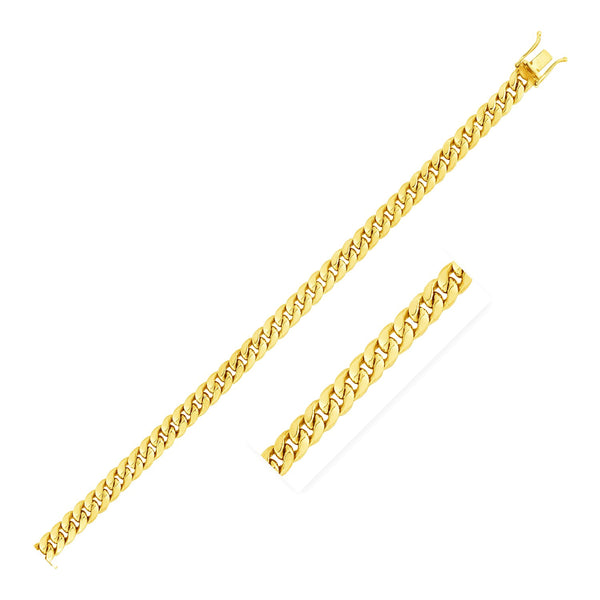 14k Yellow Gold Semi Solid Miami Cuban Chain (4.50 mm) - Premium Chains - Just $1723.99! Shop now at Pulse Designer Fashion