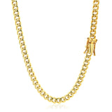 14k Yellow Gold Semi Solid Miami Cuban Chain (4.50 mm) - Premium Chains - Just $1723.99! Shop now at Pulse Designer Fashion