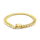 14k Yellow Gold Classic Miami Cuban Solid Bracelet (8.20 mm) - Premium Bracelets - Just $7681.99! Shop now at Pulse Designer Fashion