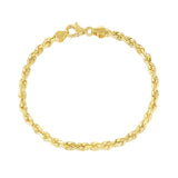 10k Yellow Gold Solid Diamond Cut Rope Bracelet (5.00 mm) - Premium Bracelets - Just $1192.99! Shop now at Pulse Designer Fashion