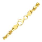 10k Yellow Gold Solid Diamond Cut Rope Bracelet (5.00 mm) - Premium Bracelets - Just $1192.99! Shop now at Pulse Designer Fashion