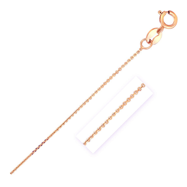 14k Rose Gold Diamond Cut Cable Link Chain (0.68 mm) - Premium Chains - Just $106.99! Shop now at Pulse Designer Fashion