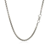 Sterling Silver Rhodium Plated Round Box Chain (2.20 mm) - Premium Chains - Just $145.99! Shop now at Pulse Designer Fashion