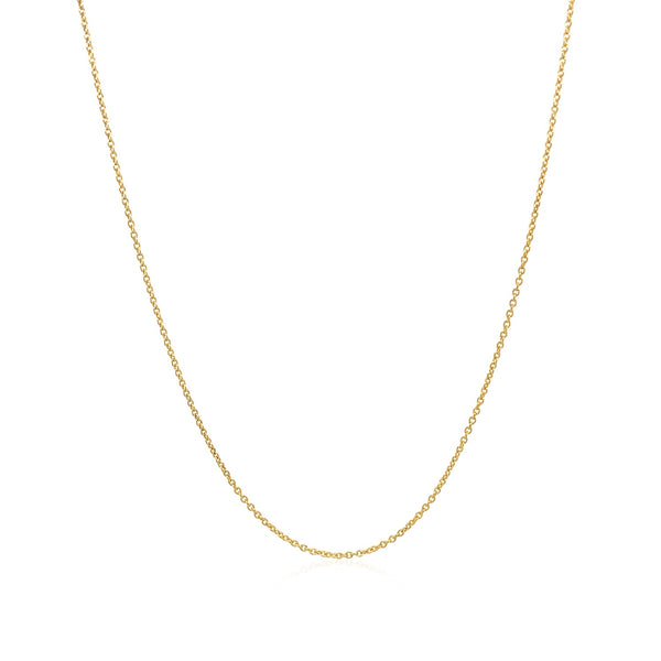 14k Yellow Gold Oval Cable Link Chain (0.85 mm) - Premium Chains - Just $203.99! Shop now at Pulse Designer Fashion