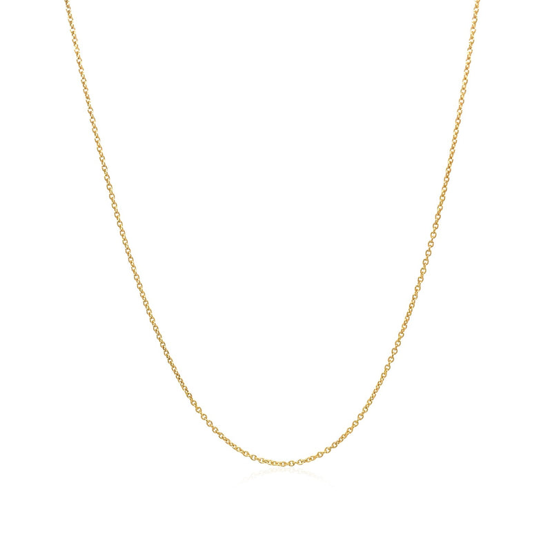 14k Yellow Gold Oval Cable Link Chain (0.85 mm) - Premium Chains - Just $203.99! Shop now at Pulse Designer Fashion