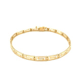 14k Yellow Gold Greek Fret Design Fancy Bracelet (3.30 mm) - Premium Bracelets - Just $860.99! Shop now at Pulse Designer Fashion