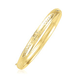 14k Yellow Gold Dome Florentine Design Bangle (5.00 mm) - Premium Bangles - Just $844.99! Shop now at Pulse Designer Fashion