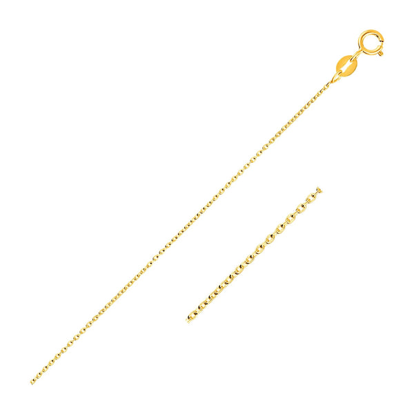 14k Yellow Gold Oval Cable Link Chain (0.97 mm) - Premium Chains - Just $199.99! Shop now at Pulse Designer Fashion