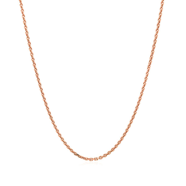 14k Rose Gold Diamond Cut Cable Link Chain (1.30 mm) - Premium Chains - Just $352.99! Shop now at Pulse Designer Fashion