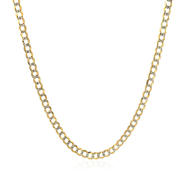 14k Two Tone Gold Pave Curb Chain (2.60 mm) - Premium Chains - Just $577.99! Shop now at Pulse Designer Fashion