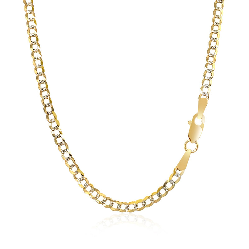 14k Two Tone Gold Pave Curb Chain (2.60 mm) - Premium Chains - Just $577.99! Shop now at Pulse Designer Fashion