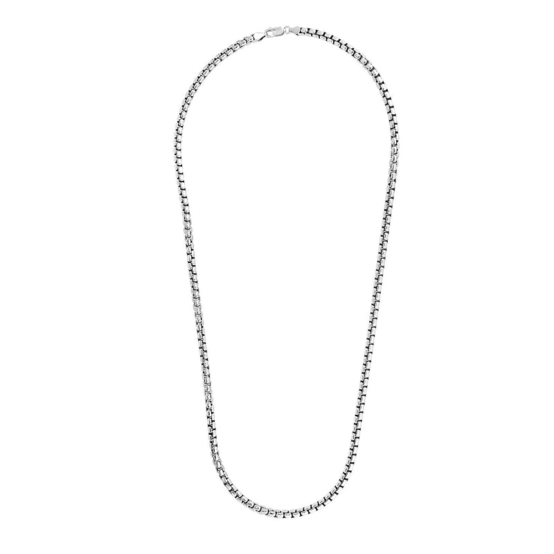 Sterling Silver Rhodium Plated Round Box Chain (5.20 mm) - Premium Chains - Just $549.99! Shop now at Pulse Designer Fashion