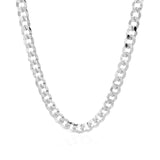 Rhodium Plated Sterling Silver Curb Style Chain (5.50 mm) - Premium Chains - Just $142.99! Shop now at Pulse Designer Fashion