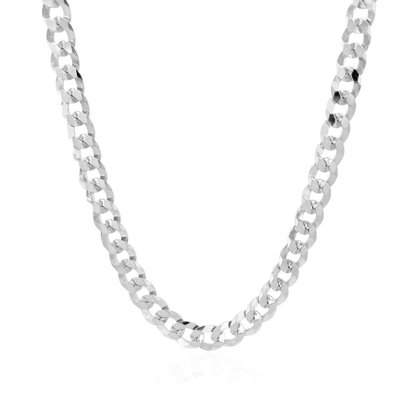 Rhodium Plated Sterling Silver Curb Style Chain (5.50 mm) - Premium Chains - Just $142.99! Shop now at Pulse Designer Fashion