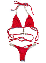 June Strappy Triangle Top & Tango Bottom - Red - Premium swimwear - Just $81.50! Shop now at Pulse Designer Fashion